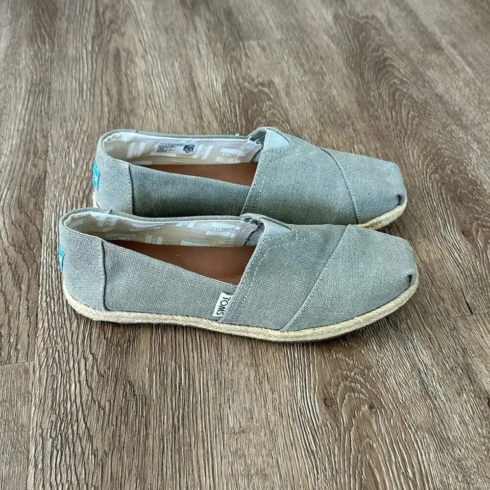 TOMS Alpargata Rope Espadrille Shoes Grey Size 7‎